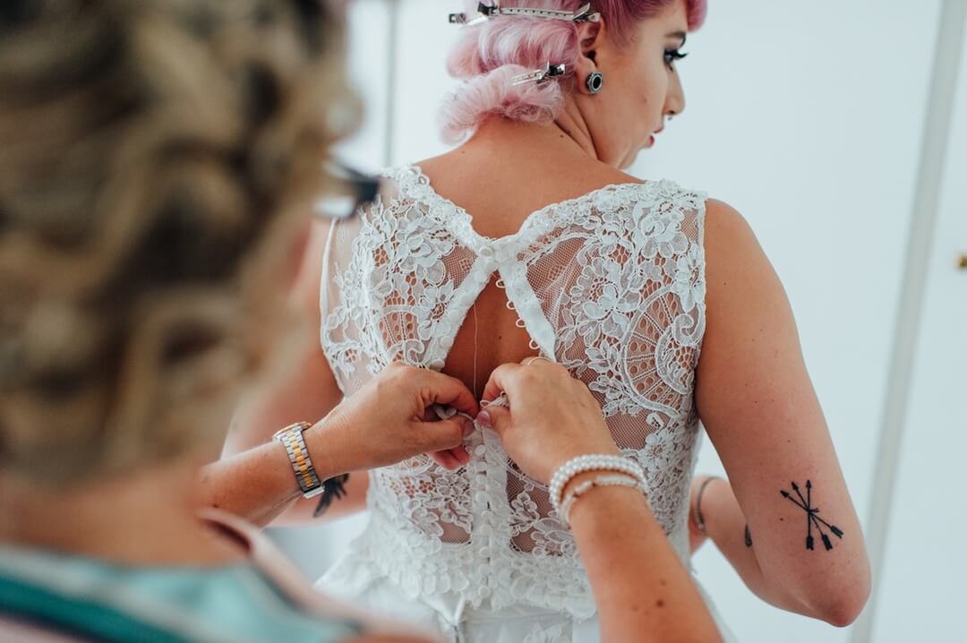 Alternative wedding dress fitting