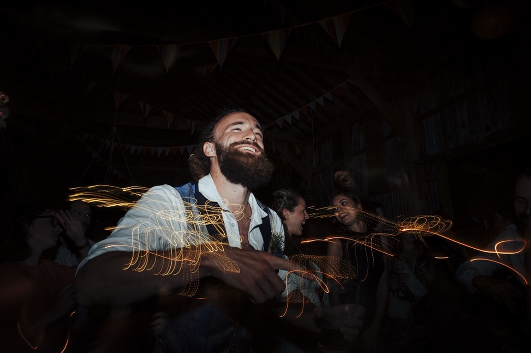 Wedding dance floor photo of groom
