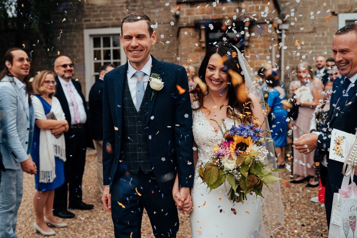 confetti at the entrance of cockliffe country house