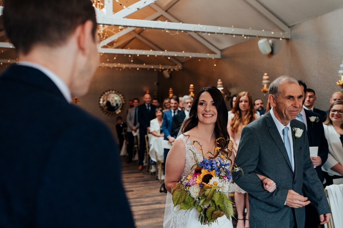 Wedding ceremony at Cockliffe country house wedding venue nottingham