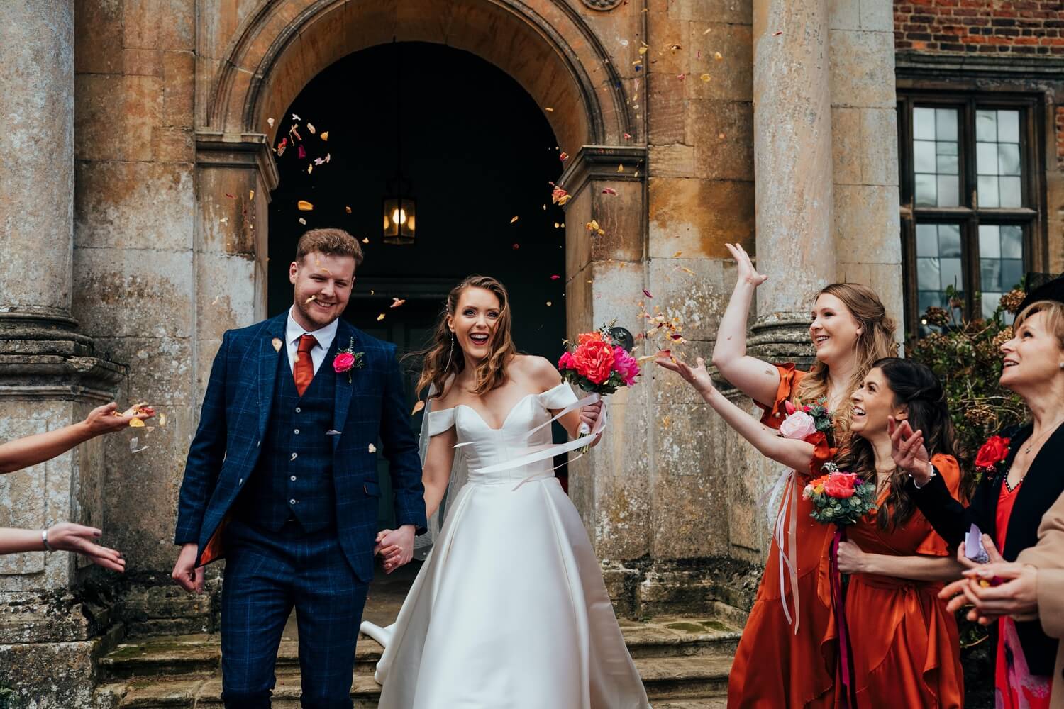 Confetti photo from Doddington Hall wedding