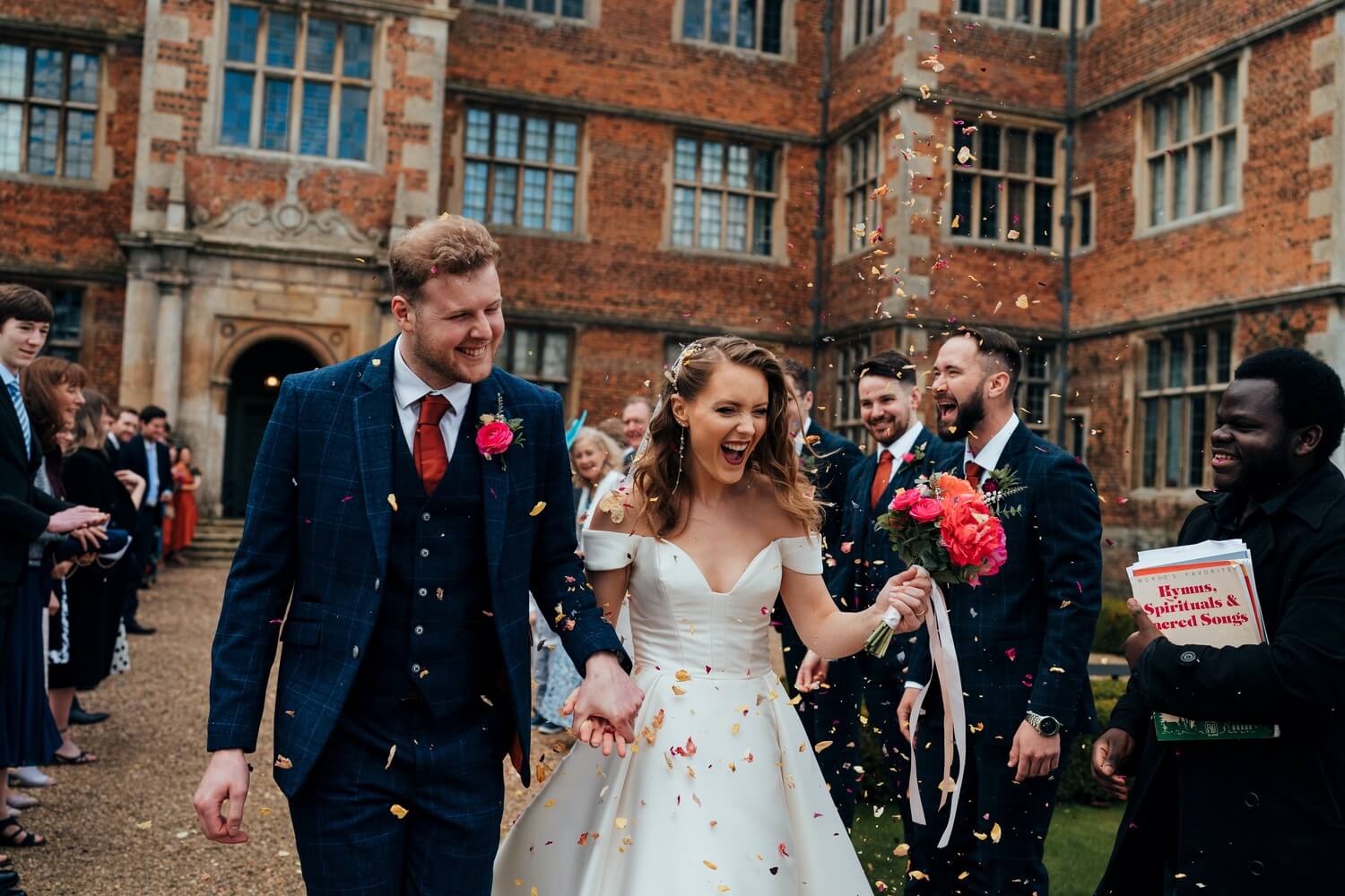 Confetti photo from Doddington Hall wedding