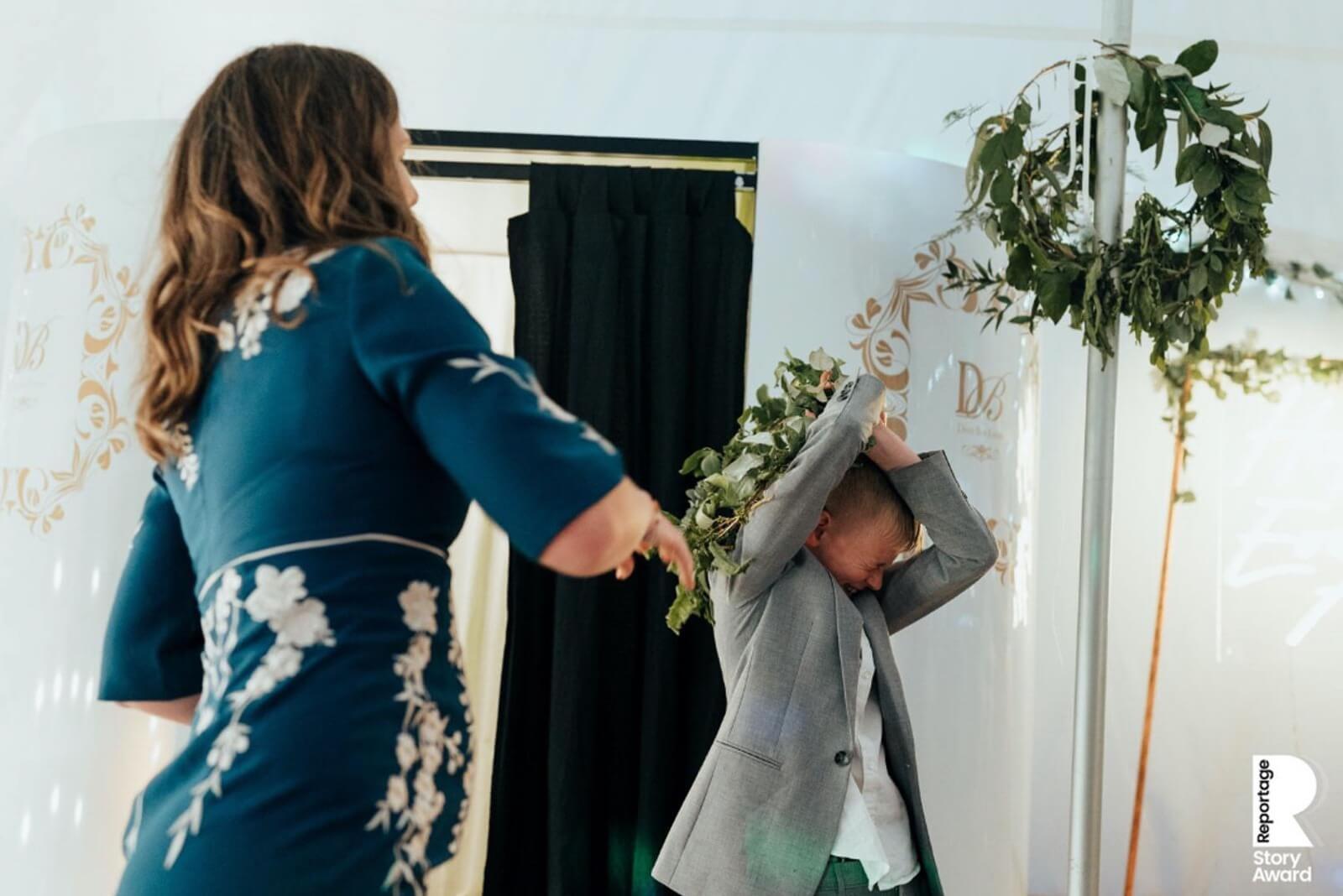 funny moment at marquee wedding