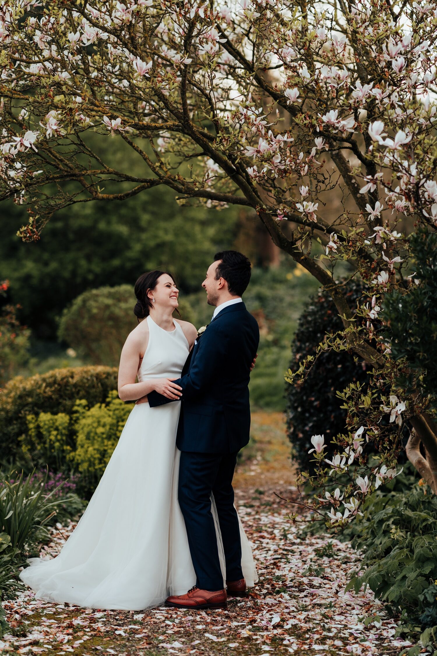 Bride and groom at Hodsock Priory wedding