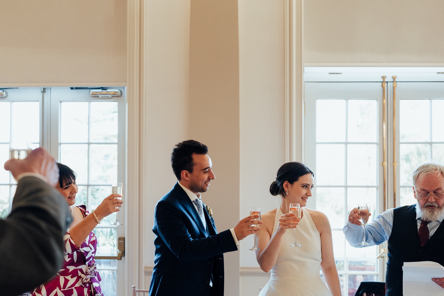 Hodsock Priory wedding a toast to the newlyweds