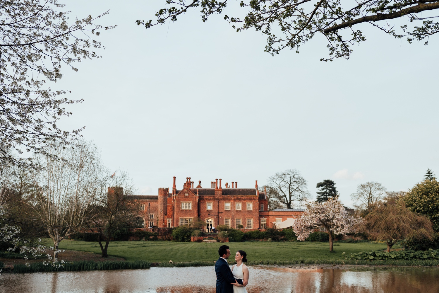 Bride and groom at Hodsock Priory wedding