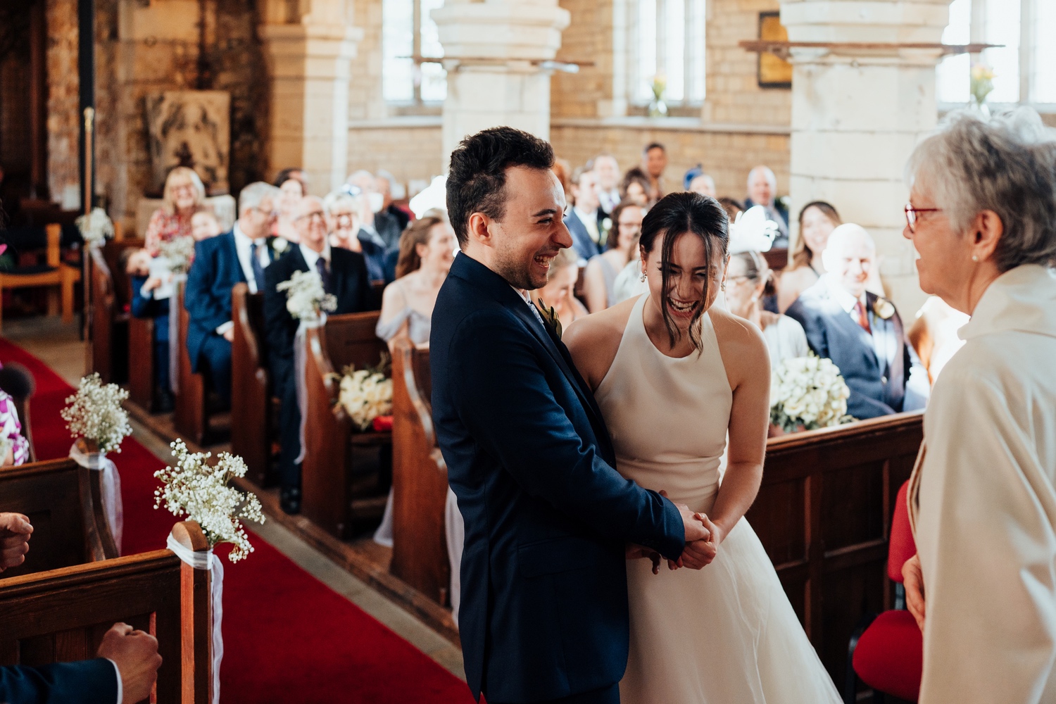 Church ceremony before Hodsock Priory wedding reception