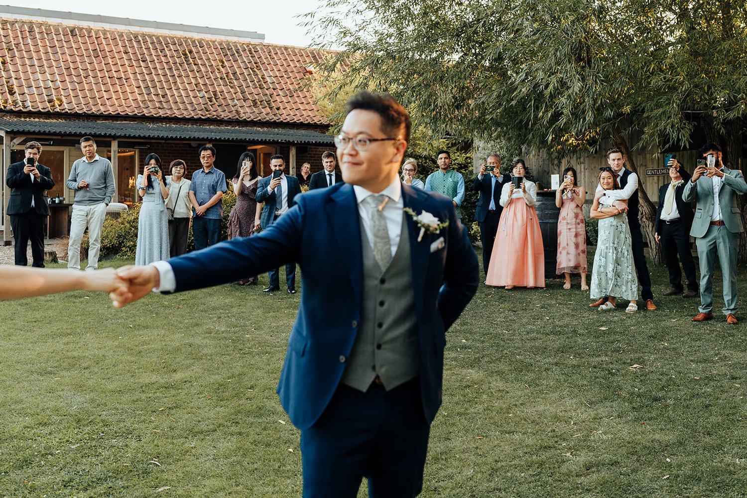 Outdoor first dance at Pheasantry Brewery
