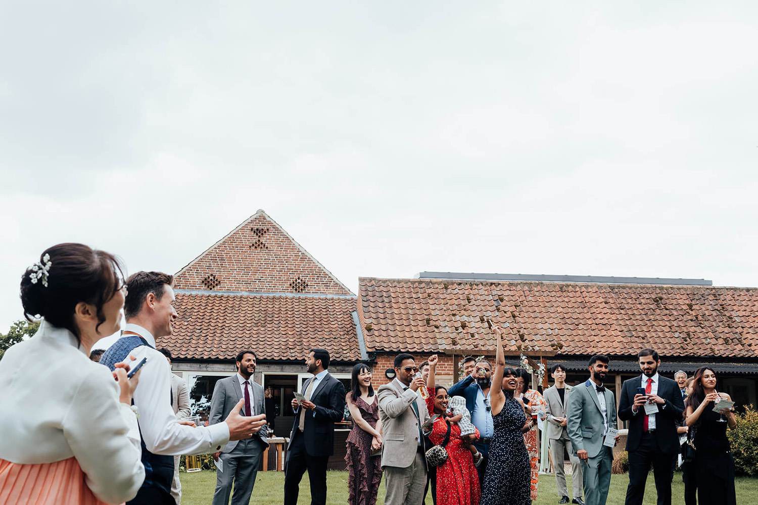 Wedding reception guests at Pheasantry Brewery