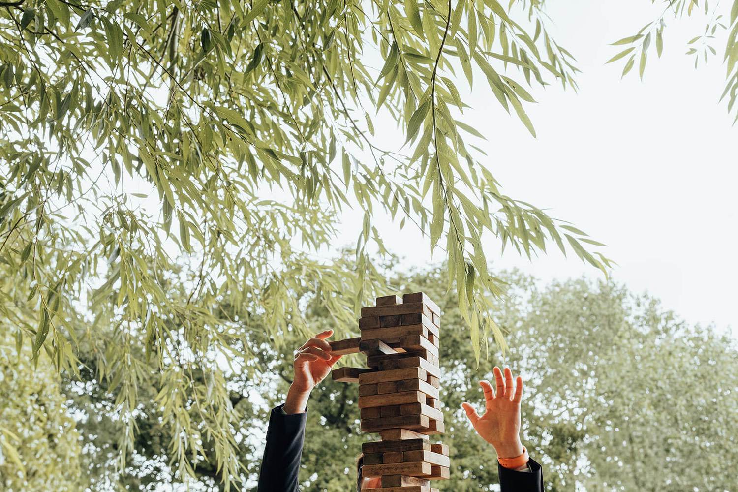 Garden games at Pheasantry Brewery wedding