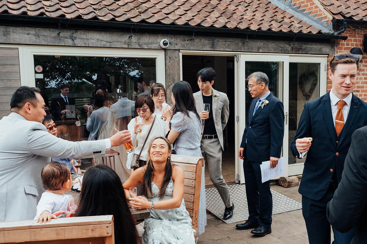 Wedding reception guests at Pheasantry Brewery