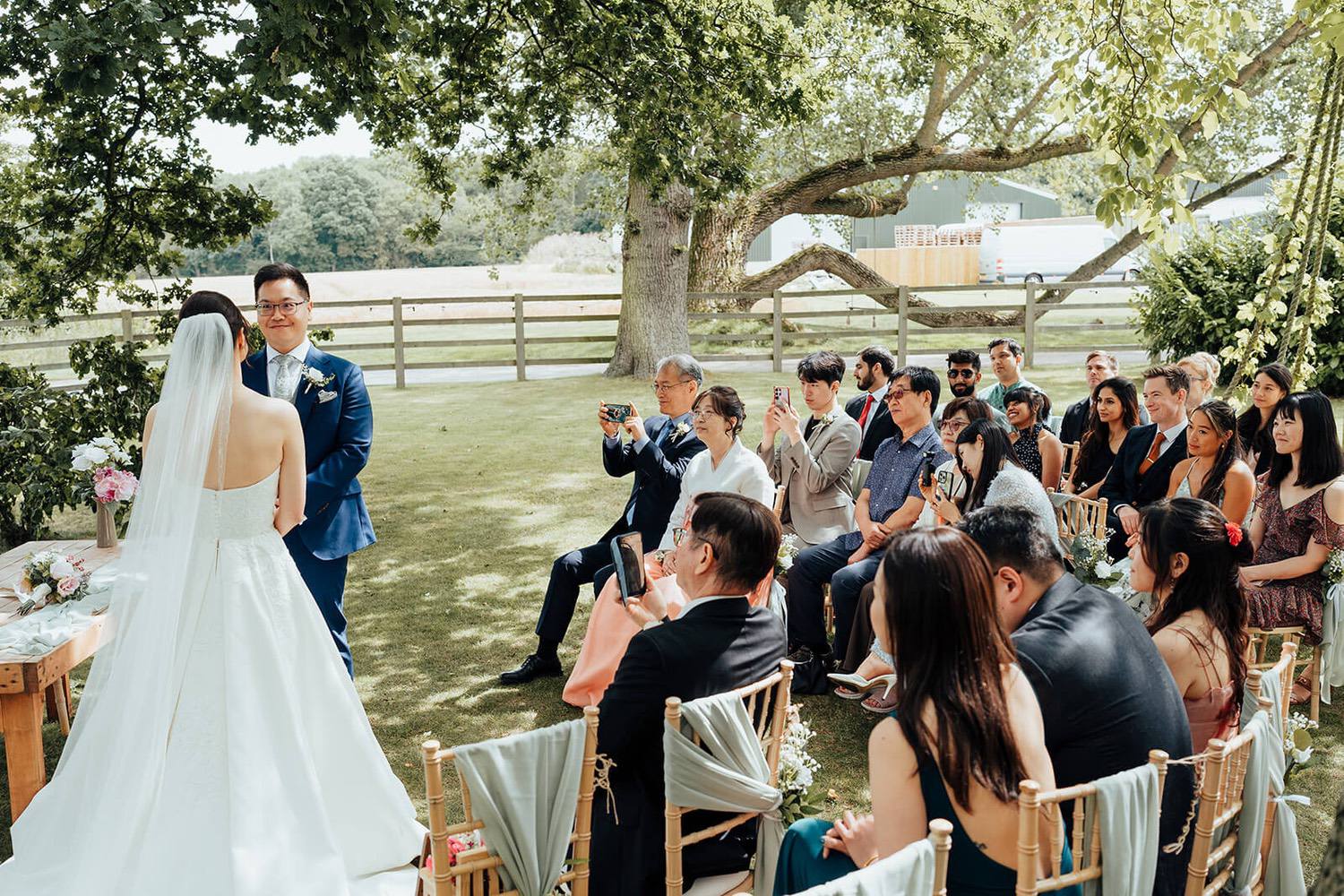 Pheasantry brewery wedding photographer capturing an outdoor ceremony